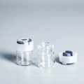 Small mini glass powder vial with childproof caps for spice and powder